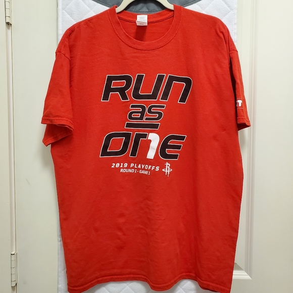 Rockets  Run as One T-shirt, 2019 playoff, red, size XL, cotton - Picture 1 of 10
